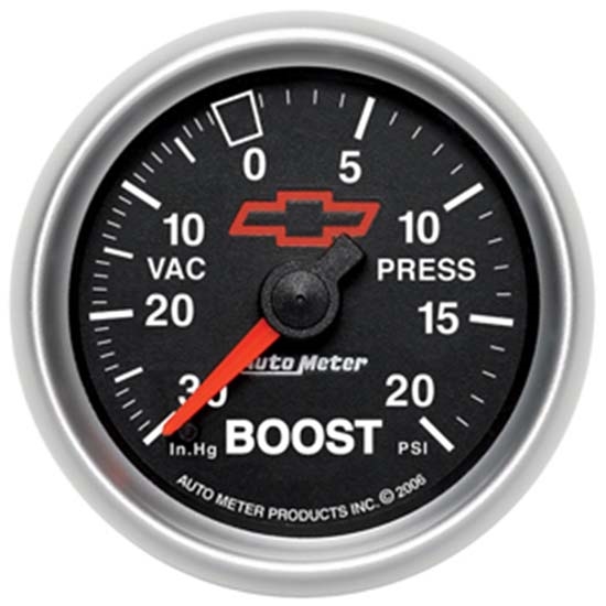 Auto Meter 3607-00406 GM Black Mechanical Boost/Vacuum Gauge