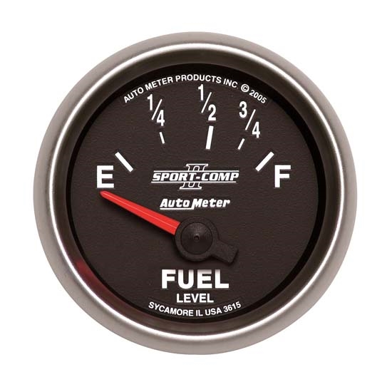 Auto Meter 3615 Sport-Comp II Air-Core Fuel Level Gauge, 2-1/16 Inch
