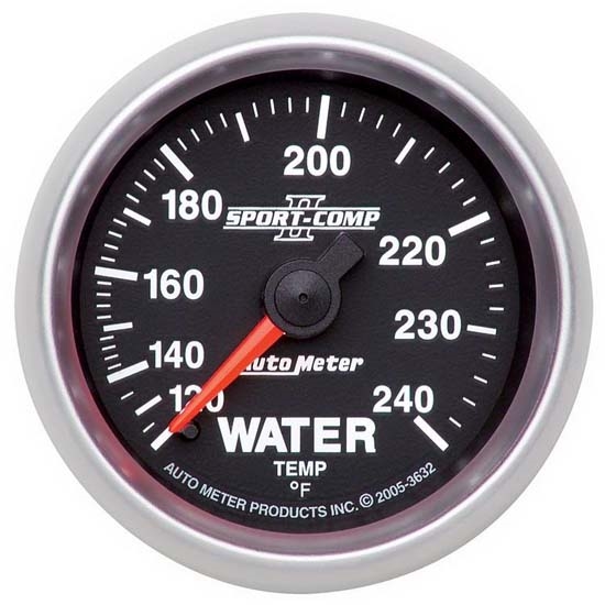 Auto Meter 3632 Sport-Comp II Mechanical Water Temperature Gauge