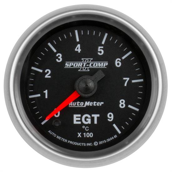 Auto Meter 3644-M Sport-Comp II Boost/Pyro Gauge, 2-1/16, 0-900 Deg., Flat