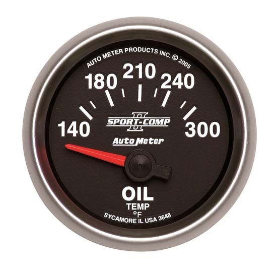 Auto Meter 3648 Sport-Comp II Air-Core Oil Temperature Gauge