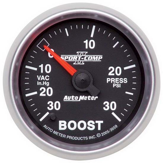 Auto Meter 3659 Sport-Comp II Digital Stepper Motor Boost/Vacuum Gauge