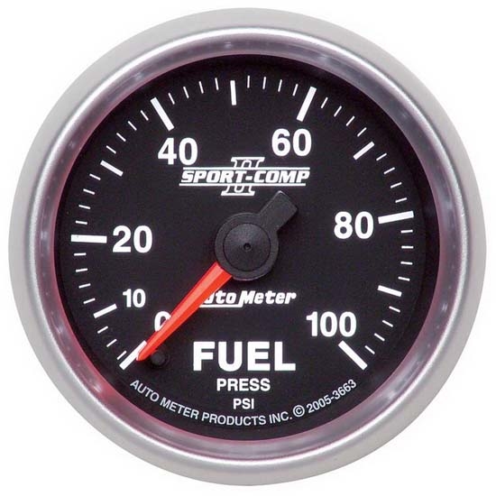 Auto Meter 3663 Sport-Comp II Digital Stepper Motor Fuel Press Gauge