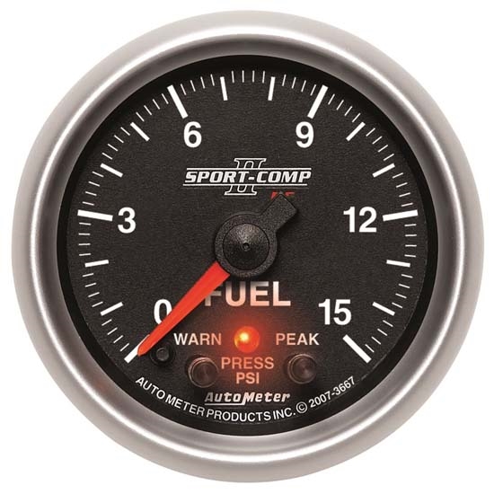 Auto Meter 3667 Sport-Comp II Digital Stepper Motor Fuel Press Gauge