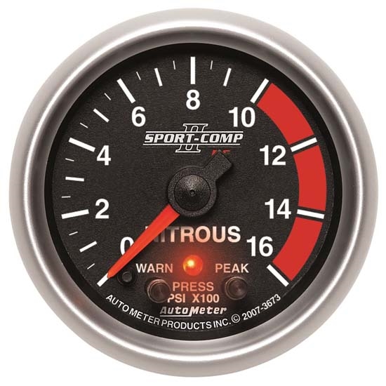 Auto Meter 3673 Sport-Comp II Stepper Motor Nitrous Pressure Gauge