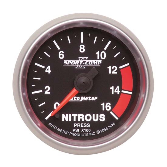 Auto Meter 3674 Sport-Comp II Stepper Motor Nitrous Pressure Gauge