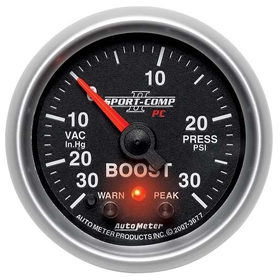 Auto Meter 3677 Sport-Comp II Digital Stepper Motor Boost/Vacuum Gauge