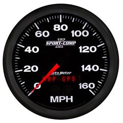 Auto Meter 3681 Sport-Comp II Speedometer, 5, 0-160 MPH, Flat Lens