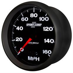 Auto Meter 3681 Sport-Comp II Speedometer, 5, 0-160 MPH, Flat Lens