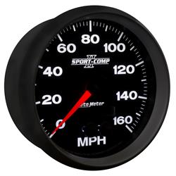 Auto Meter 3681 Sport-Comp II Speedometer, 5, 0-160 MPH, Flat Lens