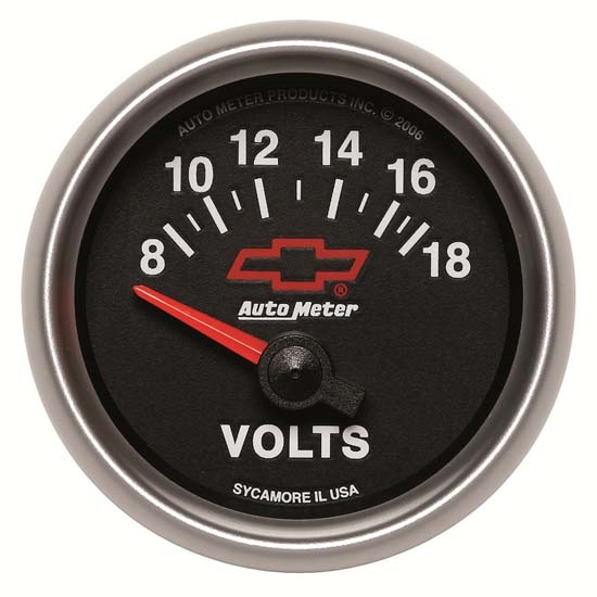 Auto Meter 3692-00406 GM Black Air-Core Voltmeter Gauge, 2-1/16 Inch