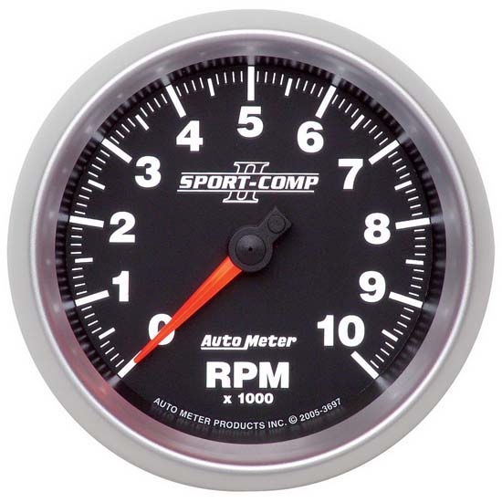 Auto Meter 3697 Sport-Comp II Air-Core In-Dash Tach, 10k RPM, 3-3/8