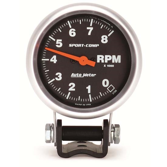 Auto Meter 3708 Sport-Comp Air-Core Pedestal Tach, 8k RPM, 2-5/8 Inch