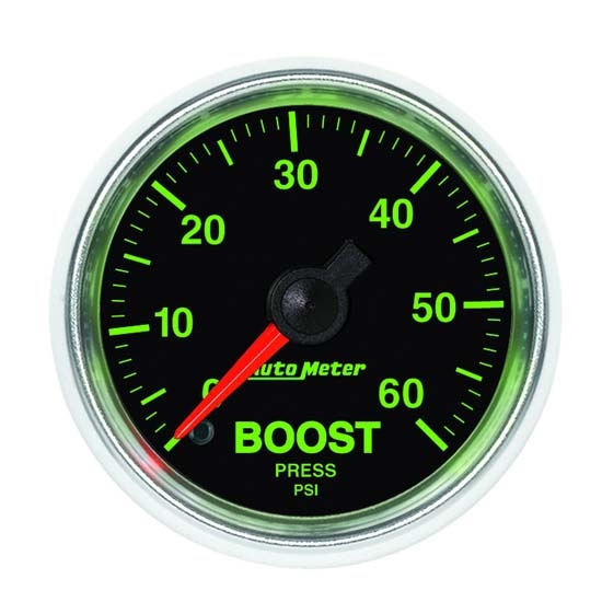 Auto Meter 3805 GS Mechanical Boost Gauge, 2-1/16 Inch, 60 PSI