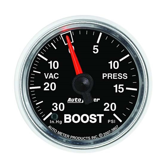 Auto Meter 3807 GS Mechanical Boost/Vacuum Gauge, 2-1/16 Inch