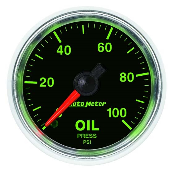 Auto Meter 3821 GS Mechanical Oil Pressure Gauge, 2-1/16 Inch
