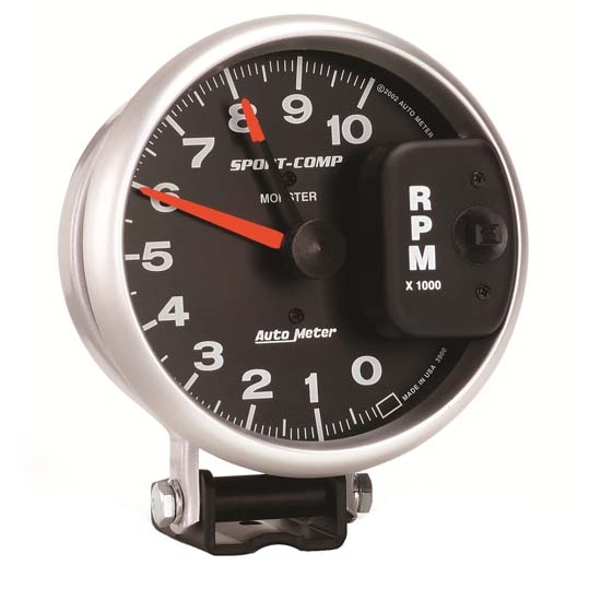 Auto Meter 3900 Sport-Comp Air-Core Pedestal Tach, 10k RPM, 5 Inch