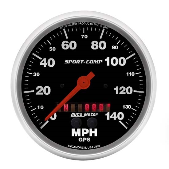 Auto Meter 3983 Sport-Comp Air-Core GPS Speedometer, 140 MPH, 5 Inch