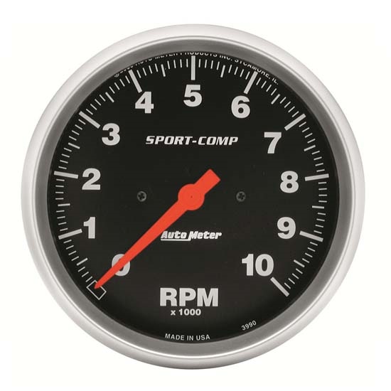Auto Meter 3990 Sport-Comp Air-Core In-Dash Tach, 10k RPM, 5 Inch