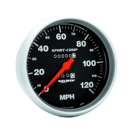 Auto Meter 3994 Sport-Comp Mechanical Speedometer, 120 MPH, 5 Inch