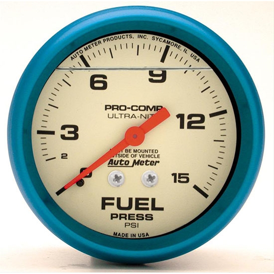 Auto Meter 4211 Ultra-Nite Mechanical Fuel Pressure Gauge, 2-5/8 Inch