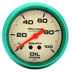 AutoMeter 4221 Ultra-Nite Mechanical Oil Press. Gauge, 2-5/8