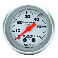 AutoMeter 4305 Ultra-Lite Mechanical Boost Gauge, 60 PSI, 2-1/16