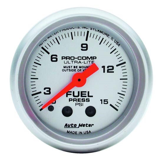 Auto Meter 4313 Ultra-Lite Mechanical Fuel Pressure w/ Isolator Gauge