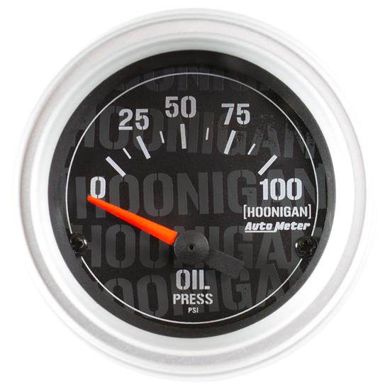 Auto Meter 4327-09000 Hoonigan Oil Pressure Gauge, 2-1/16, 0-100 PSI,