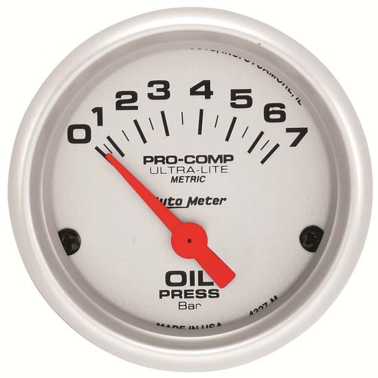 Auto Meter 4327-M Ultra-Lite Air-Core Oil Pressure Gauge, 2-1/16 Inch