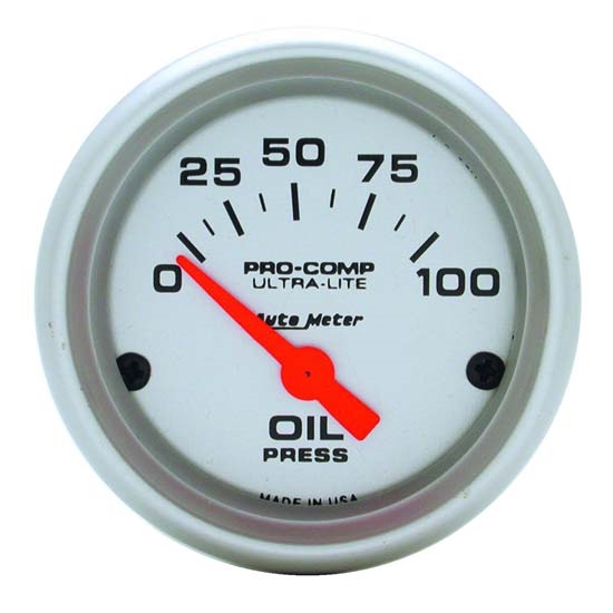 Auto Meter 4327 Ultra-Lite Air-Core Oil Pressure Gauge, 100PSI, 2-1/16