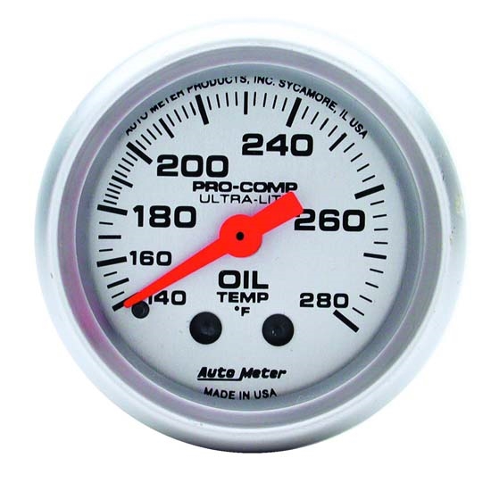 AutoMeter 4341 Ultra-Lite Mechanical Oil Temperature Gauge,2-1/16