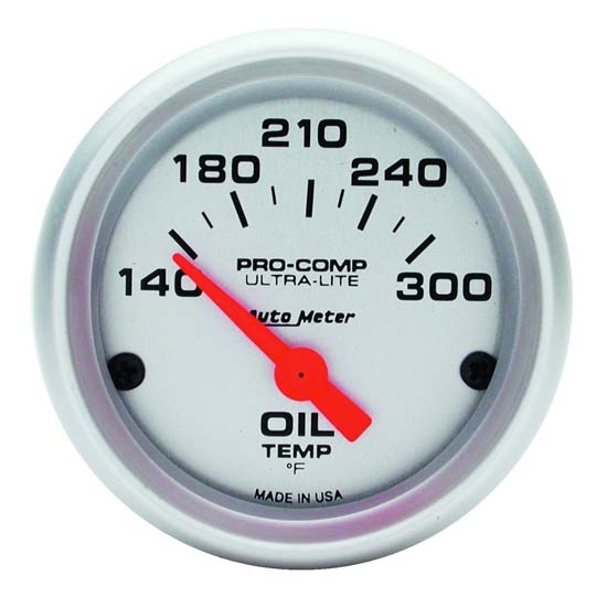 Auto Meter 4348 Ultra-Lite Air-Core Oil Temperature Gauge, 2-1/16 Inch