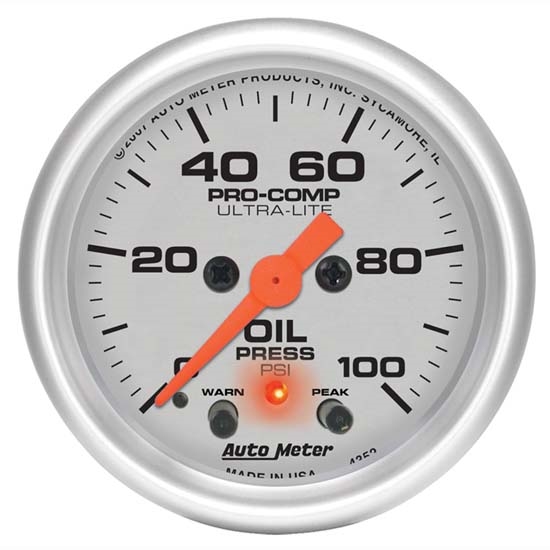 Auto Meter 4352 Ultra-Lite Digital Stepper Motor Oil Pressure Gauge