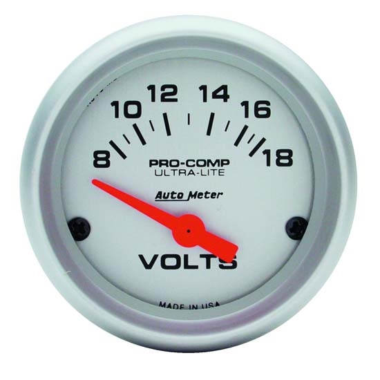 Auto Meter 4391 Ultra-Lite Air-Core Voltmeter Gauge, 2-1/16 Inch