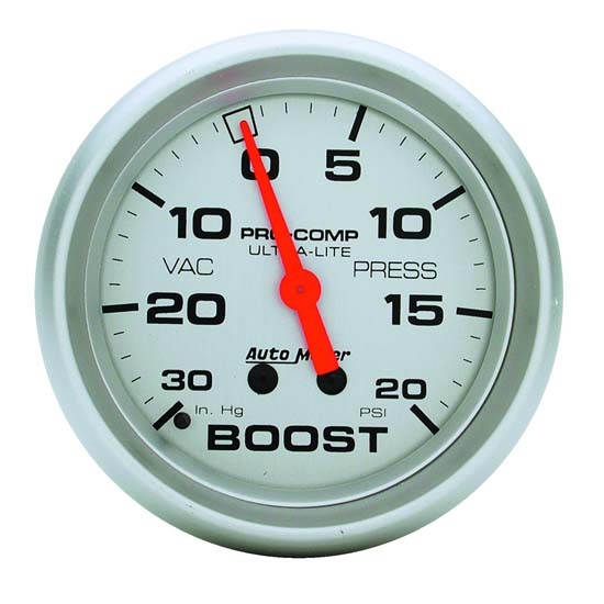 AutoMeter 4401 Ultra-Lite Mechanical Boost/Vacuum Gauge, 2-5/8