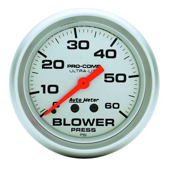 Auto Meter 4402 Ultra-Lite Mech Blower Pressure Gauge, 60 PSI, 2-5/8