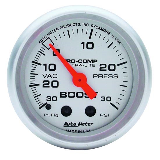 Auto Meter 4403 Ultra-Lite Mechanical Boost/Vacuum Gauge, 2-5/8 Inch