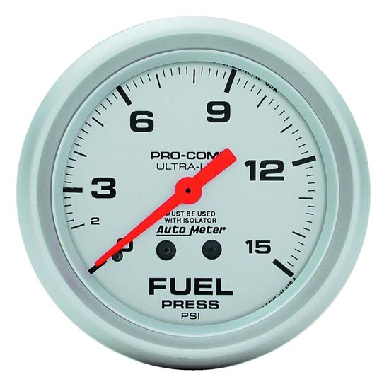 Auto Meter 4413 Ultra-Lite Mechanical Fuel Pressure w/ Isolator Gauge