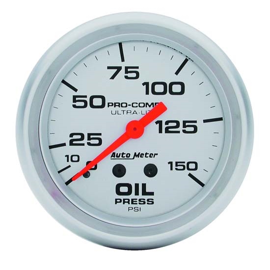 AutoMeter 4423 Ultra-Lite Mech Oil Press. Gauge, 150 PSI, 2-5/8