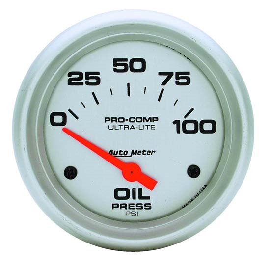 Auto Meter 4427 Ultra-Lite Air-Core Oil Pressure Gauge, 100 PSI, 2-5/8