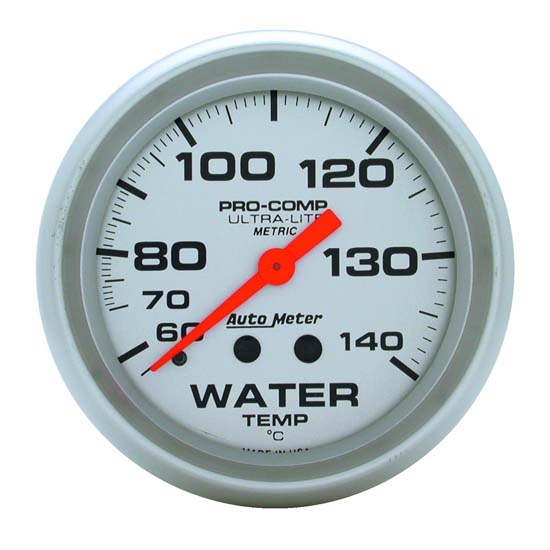Auto Meter 4431-M Ultra-Lite Mechanical Water Temperature Gauge, 2-5/8