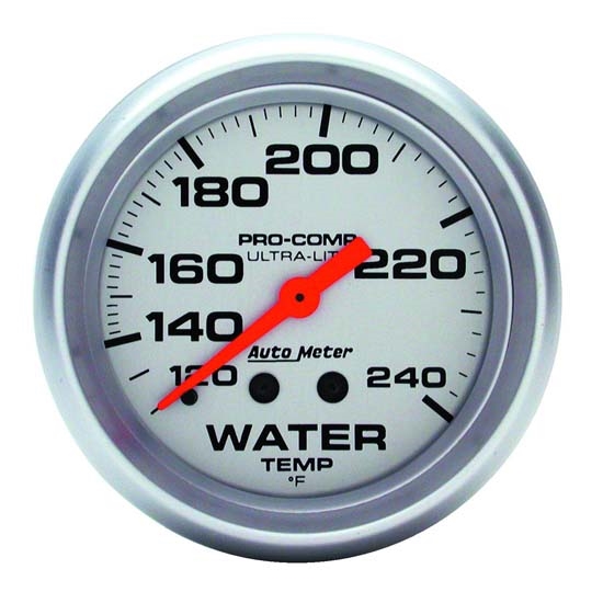 Auto Meter 4433 Ultra-Lite Mechanical Water Temperature Gauge, 2-5/8