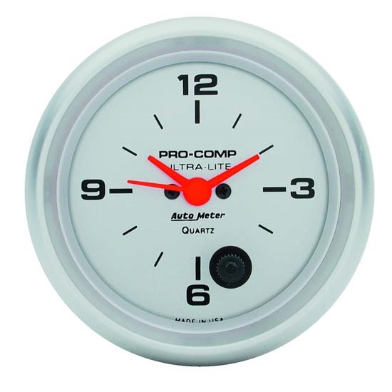 Auto Meter 4485 Ultra-Lite Quartz Clock Gauge, 2-5/8 Inch