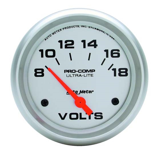 Auto Meter 4491 Ultra-Lite Air-Core Voltmeter Gauge, 2-5/8 Inch