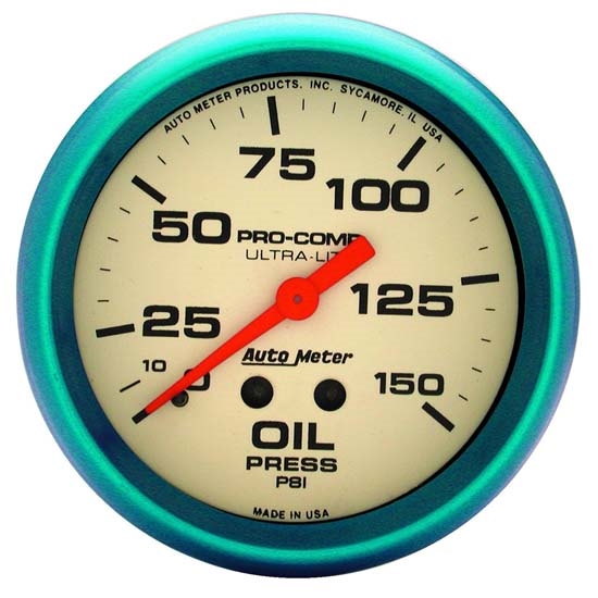 Auto Meter 4523 Ultra-Nite Mechanical Oil Pressure Gauge, 2-5/8 Inch