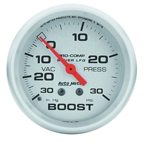 Auto Meter 4603 Ultra-Lite Mechanical Boost/Vacuum Gauge, 2-5/8 Inch