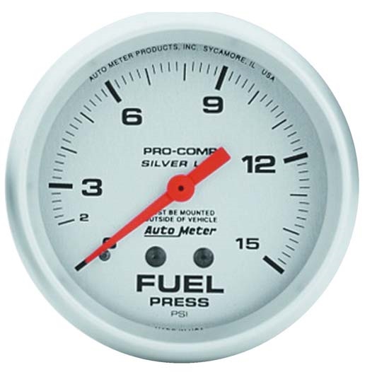 Auto Meter 4611 Ultra-Lite Mech Fuel Pressure Gauge, 15 PSI, 2-5/8