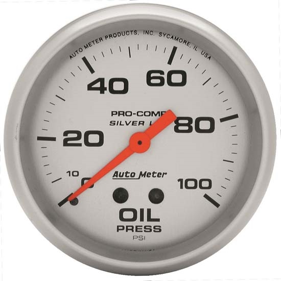 Auto Meter 4621 Ultra-Lite Mech Oil Pressure Gauge, 100 PSI, 2-5/8