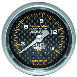AutoMeter 4711 Carbon Fiber Mechanical Fuel Press. Gauge